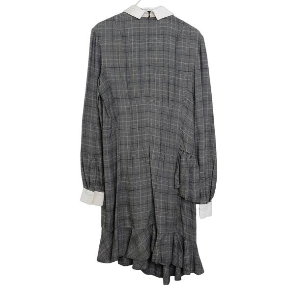 Petersyn Gray Plaid Carter Dress Long Sleeve Collared Dress Size Medium - Picture 3 of 7